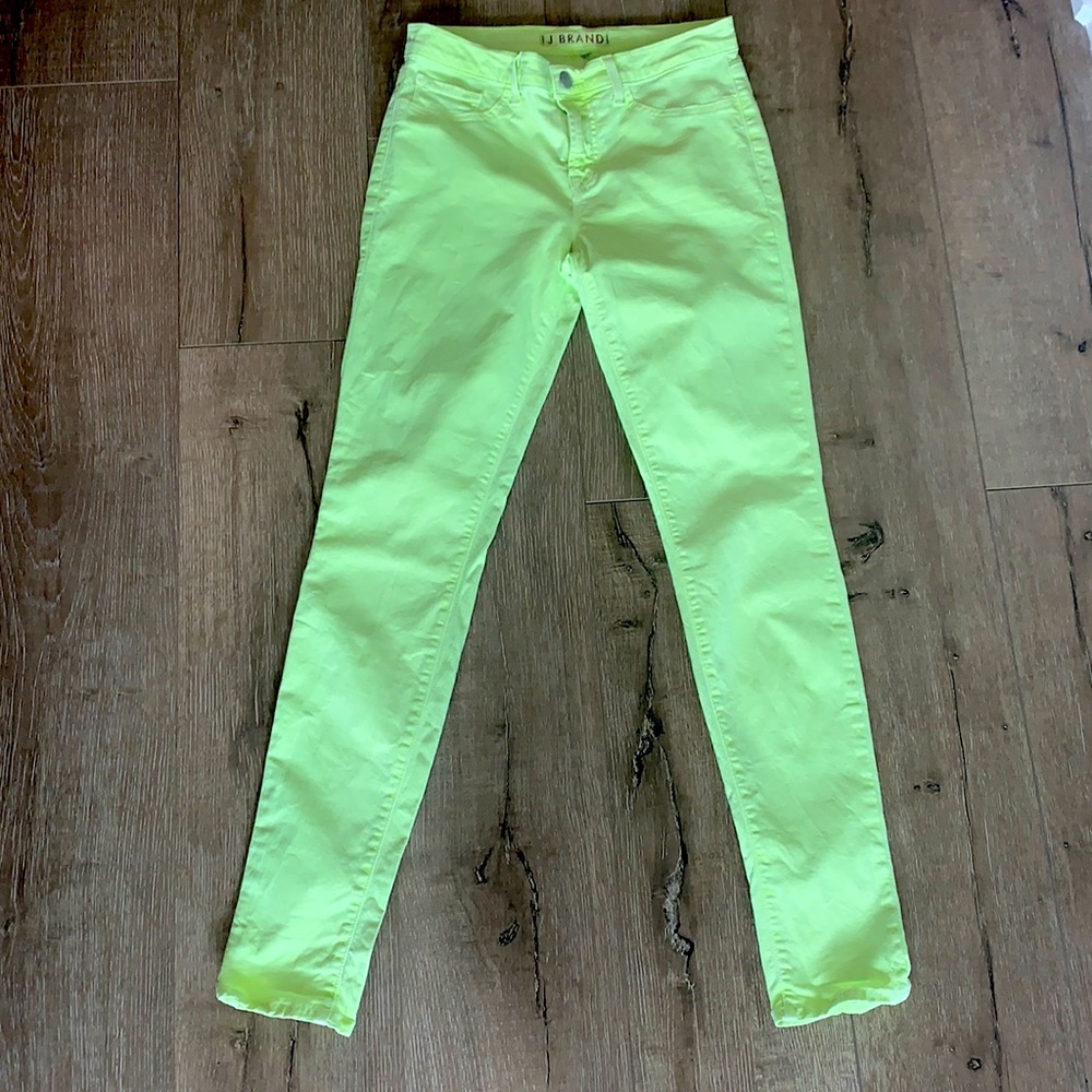 J Brand 811 canvas jeans in acid green, sz 28
